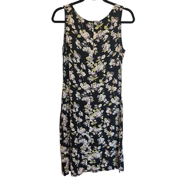 Gap Women's Sleeveless Dress Black/Lavender Multi floral Size Small - Picture 3 of 7